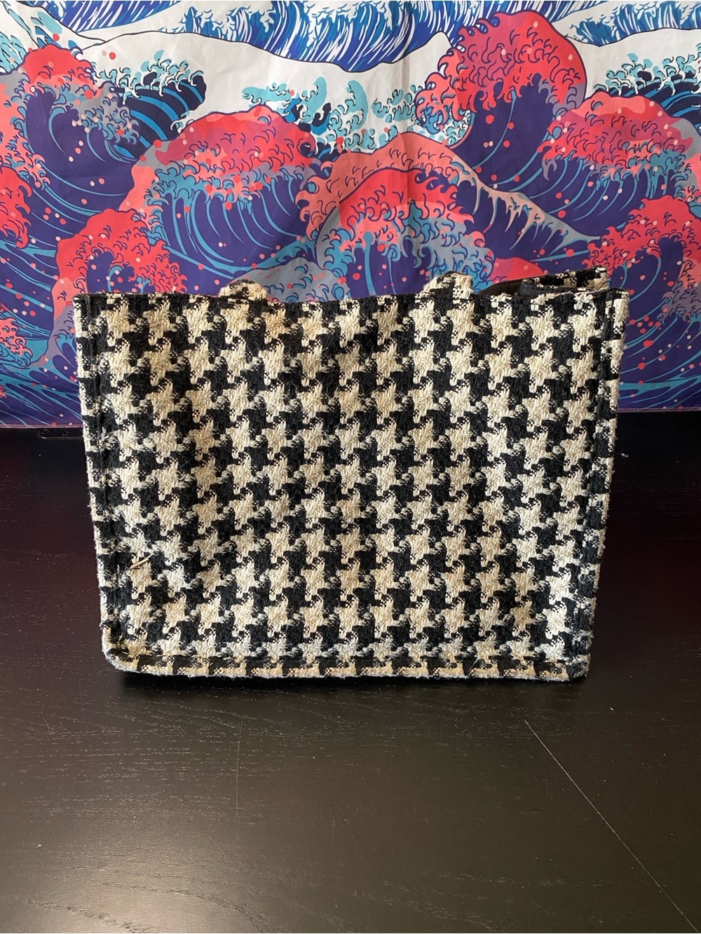 H&M Black & White Houndstooth Clutch